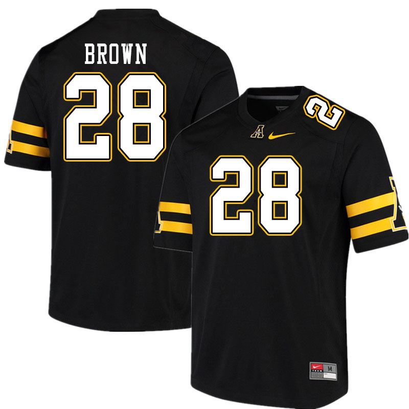 Men #28 KeSean Brown Appalachian State Mountaineers College Football Jerseys Sale-Black - Click Image to Close